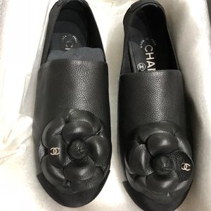 Chanel Black Moccasin Loafer Flats